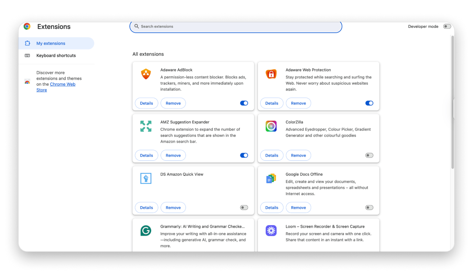 Extensions on Google Chrome