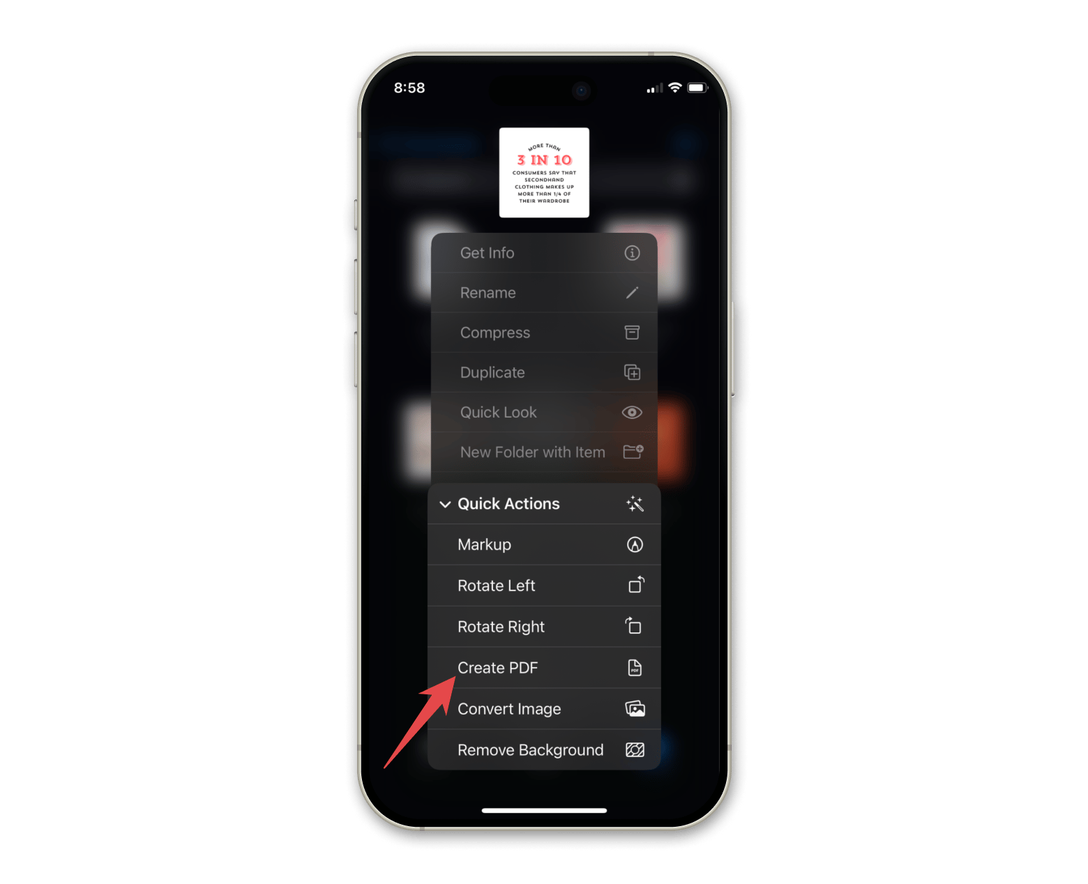 create pdf on iPhone using files app 