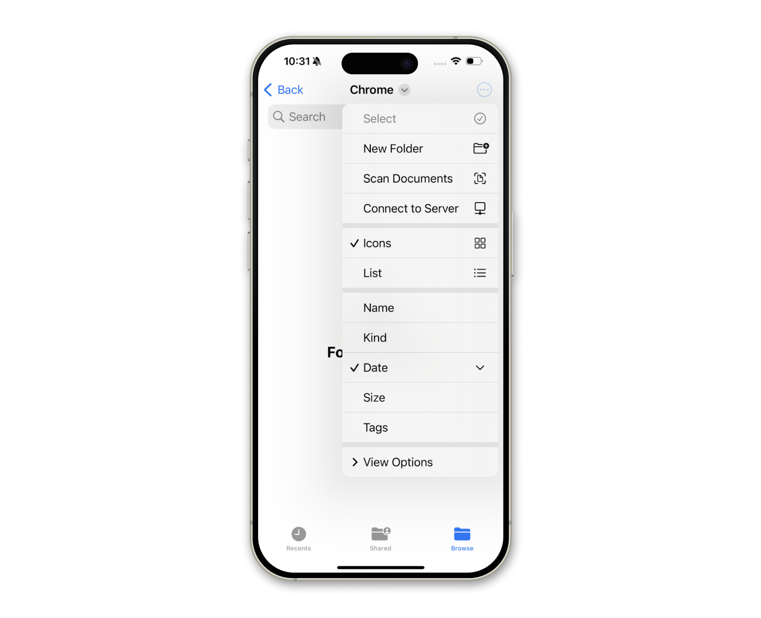 files documents scanning on iPhone