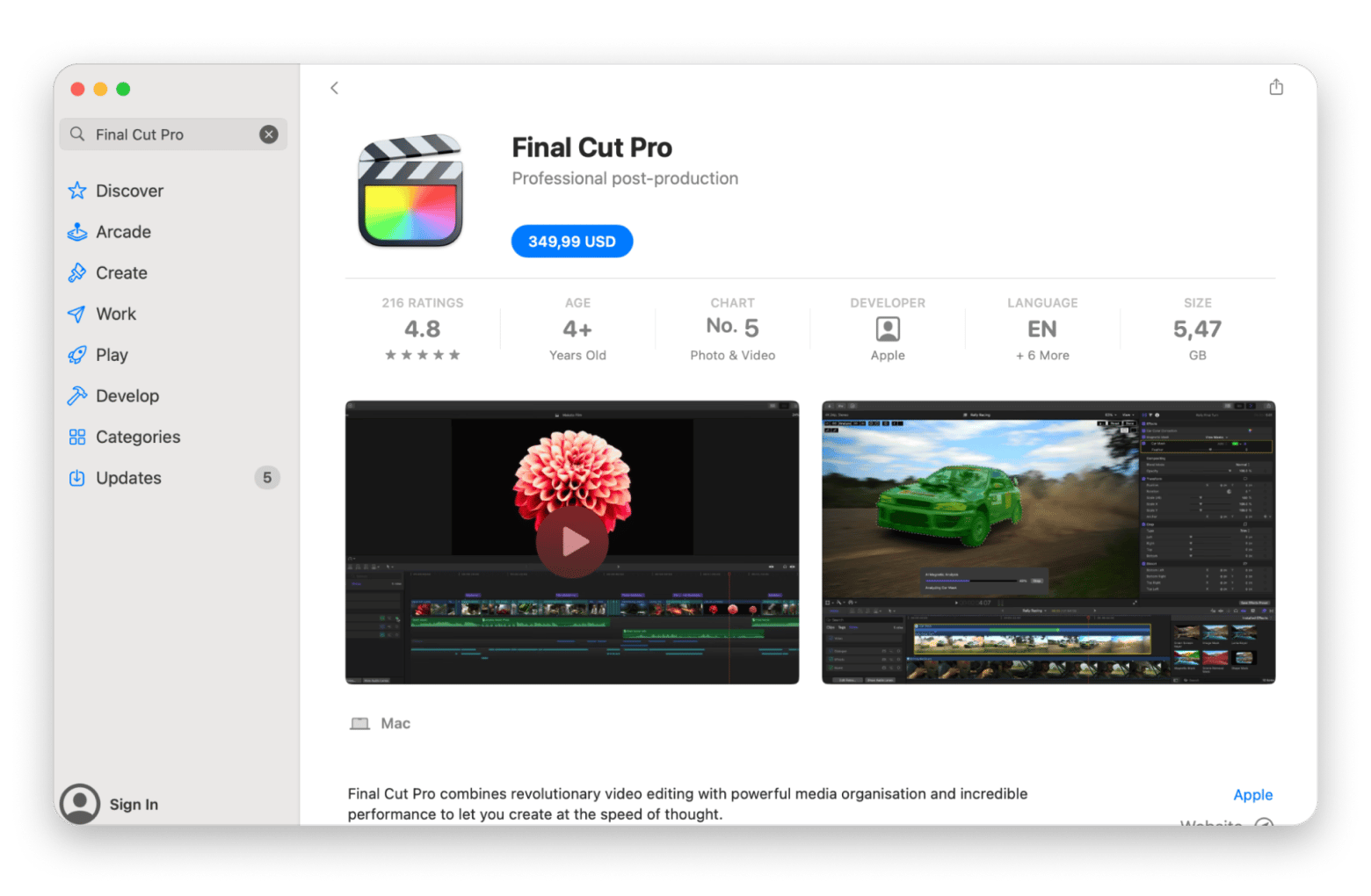 Final Cut Pro: App Store overview