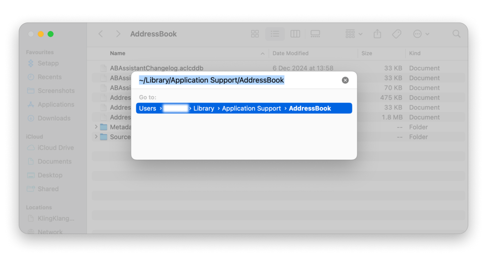 Finder address