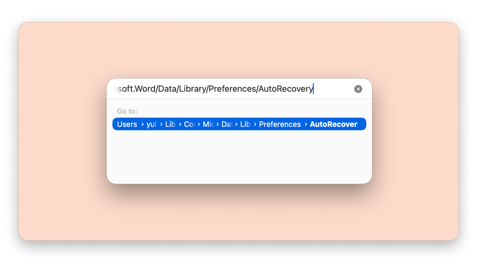 Finder autorecovery folder search Finder autorecovery folder search