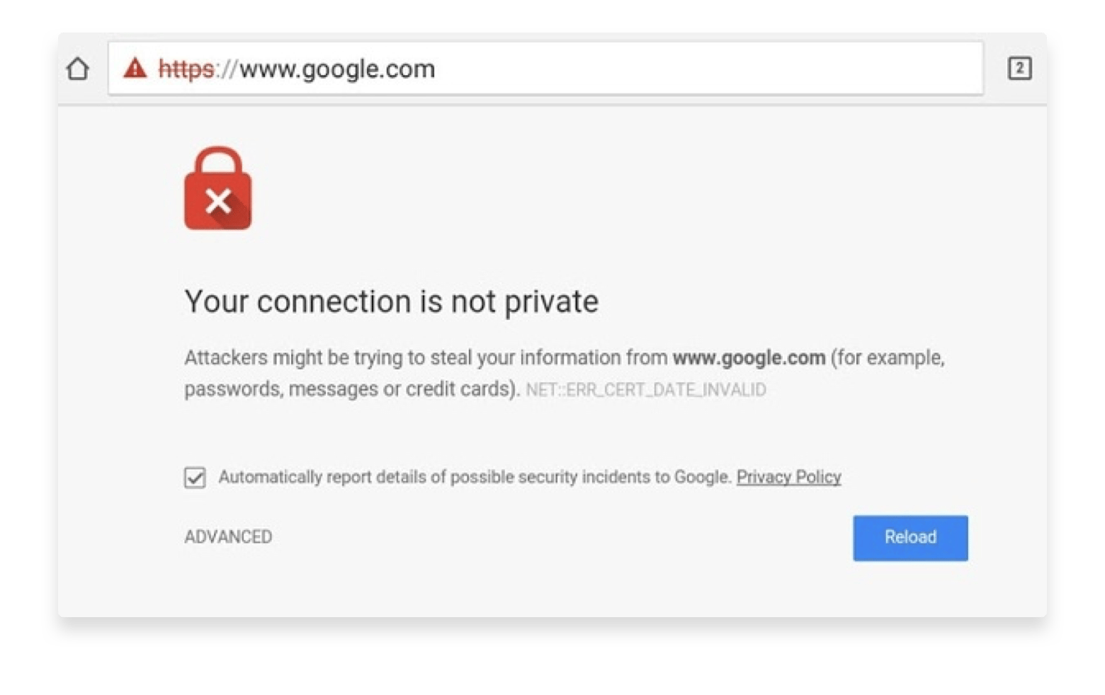 your connection is not private error Firefox