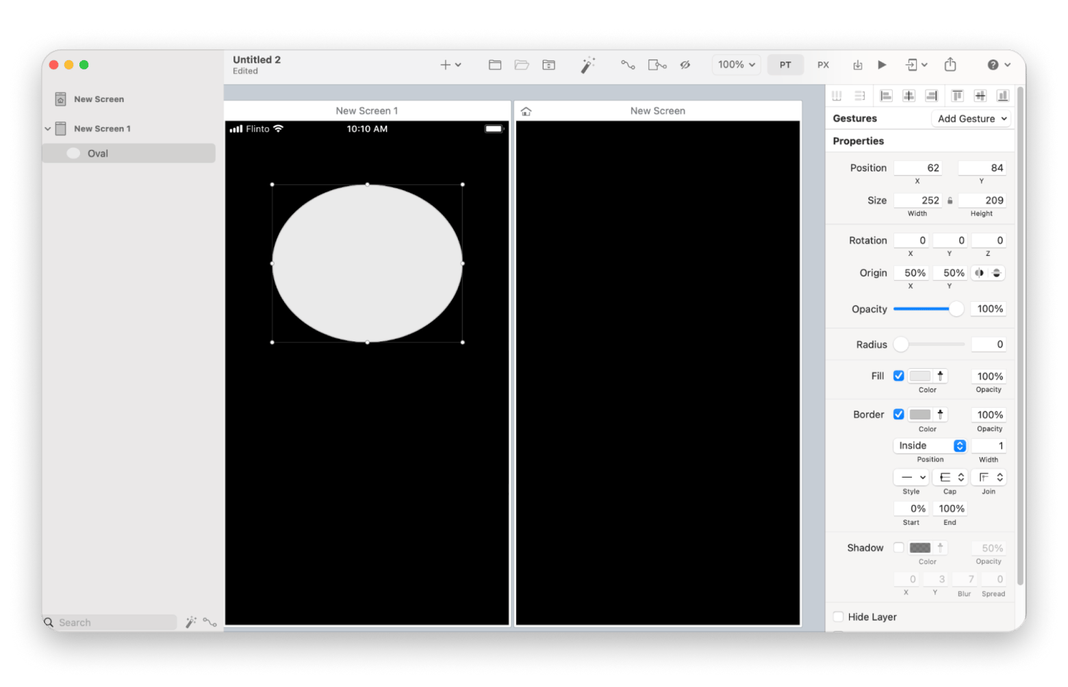 Interactive prototype in Flinto, a design app that is available on Setapp