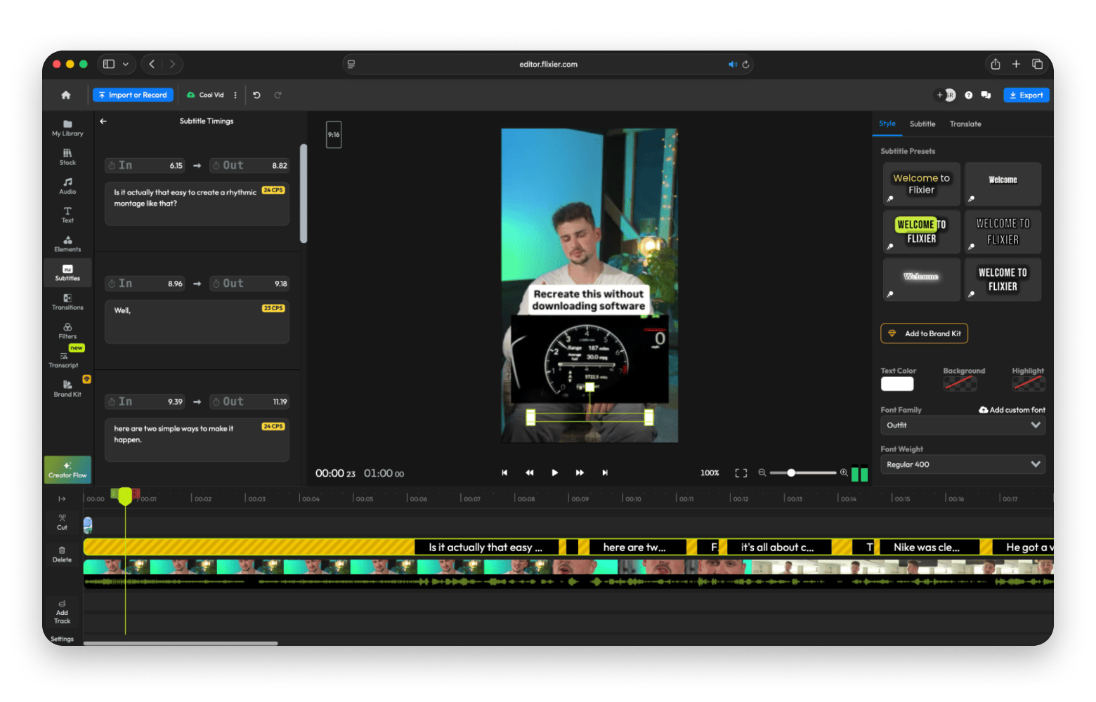 Flixier video editing software