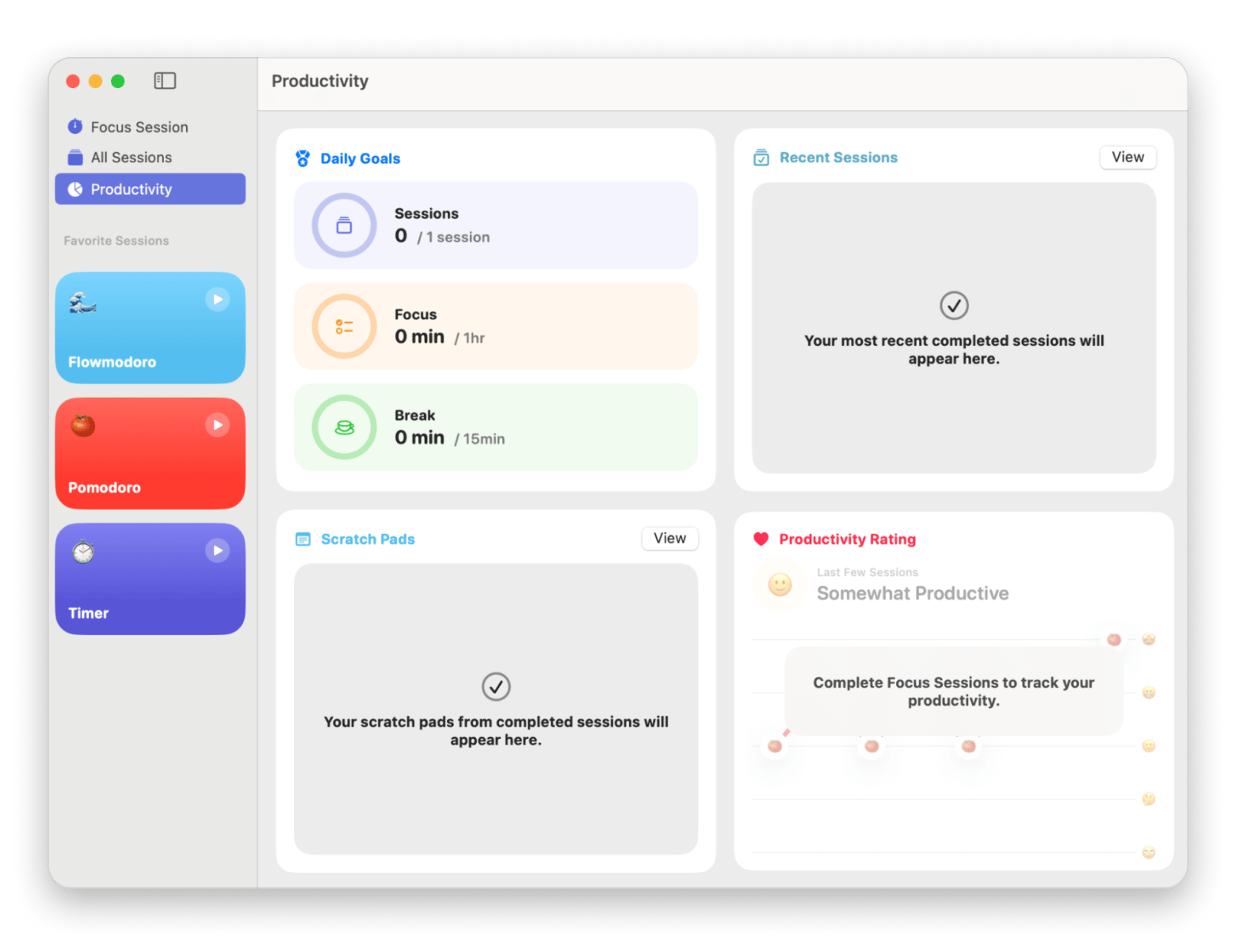The interface of Focused Work, a receipt app that is available on Setapp