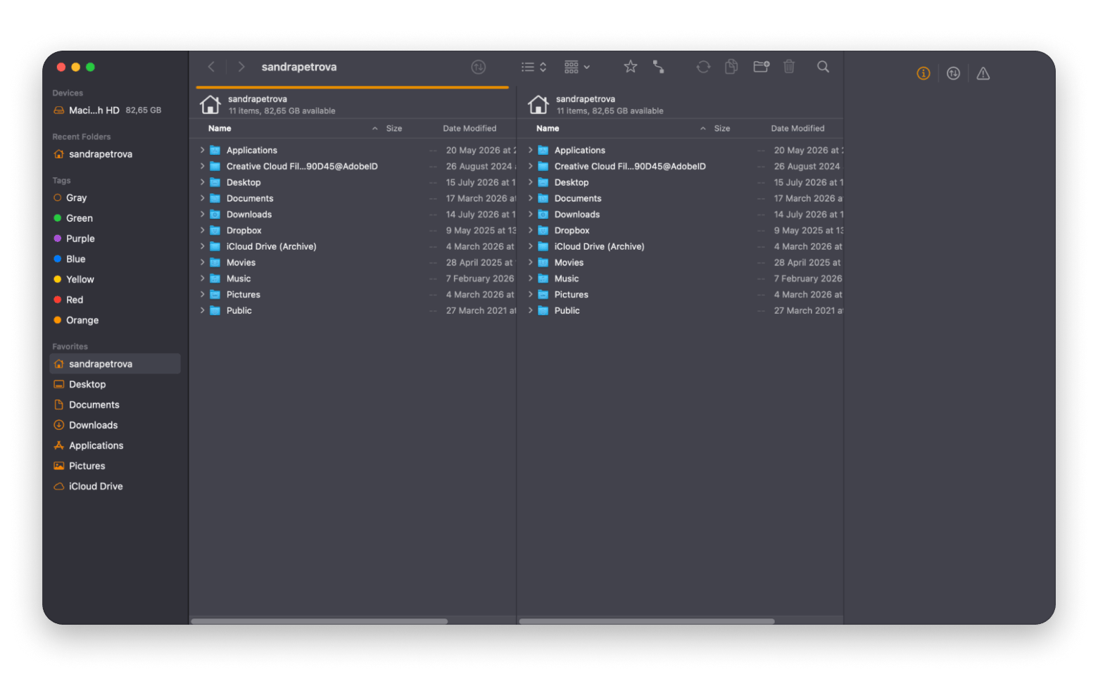 Transferring files between cloud services in ForkLift, a dual-pane file manager available on Setapp
