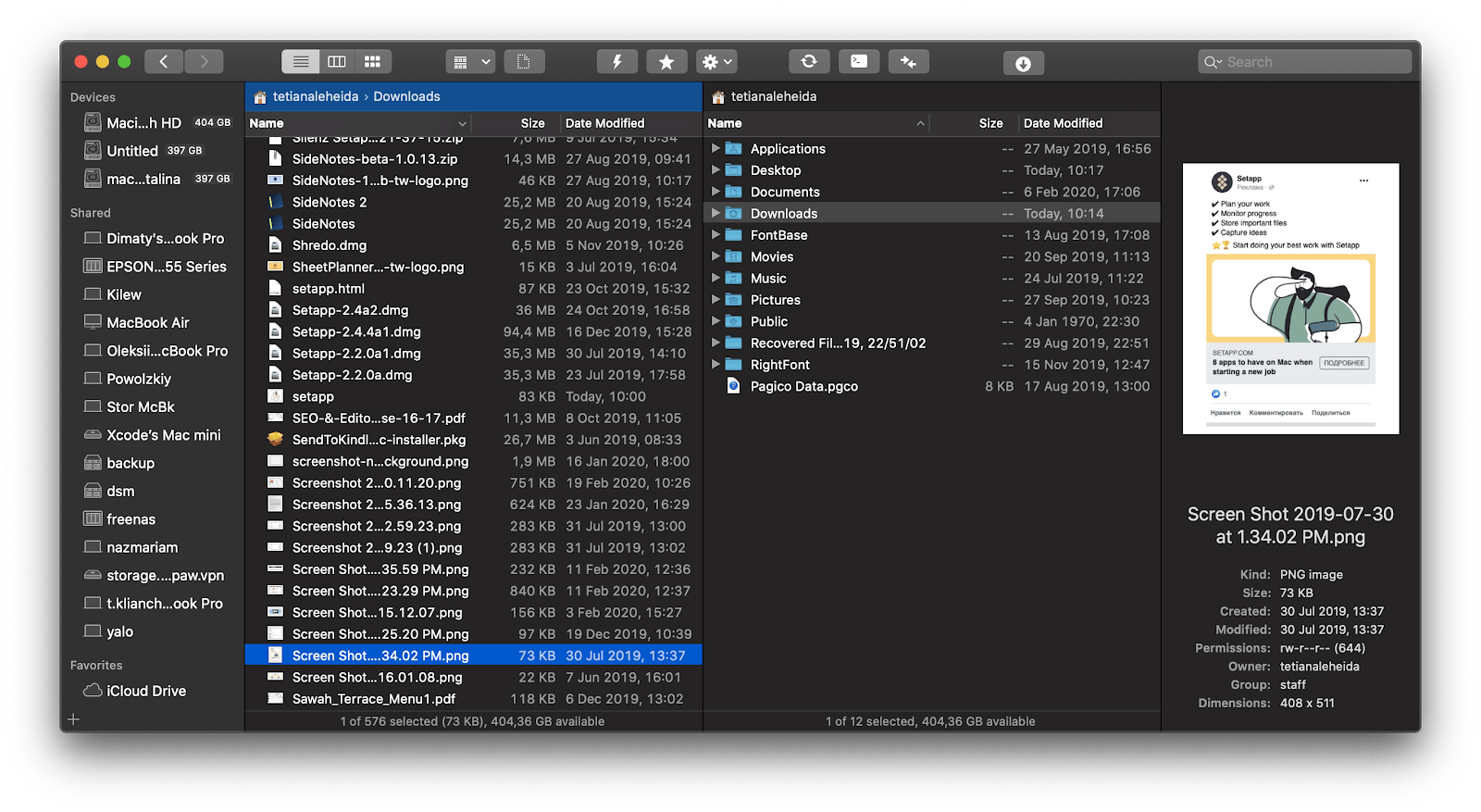 Preview image in Forklift file manager