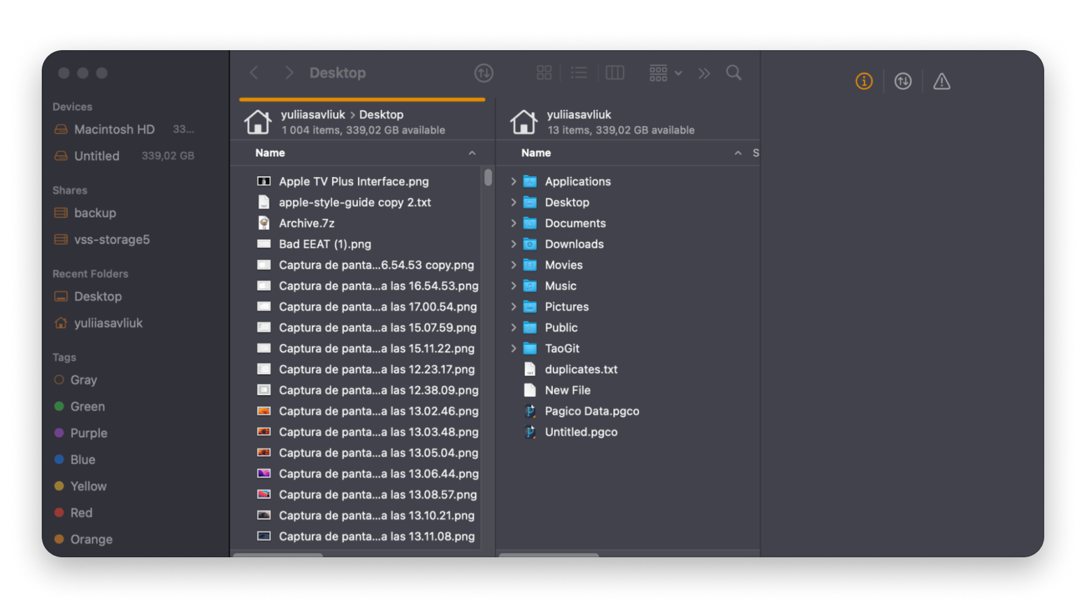 Pane view in ForkLift, an app for developers that is available on Setapp