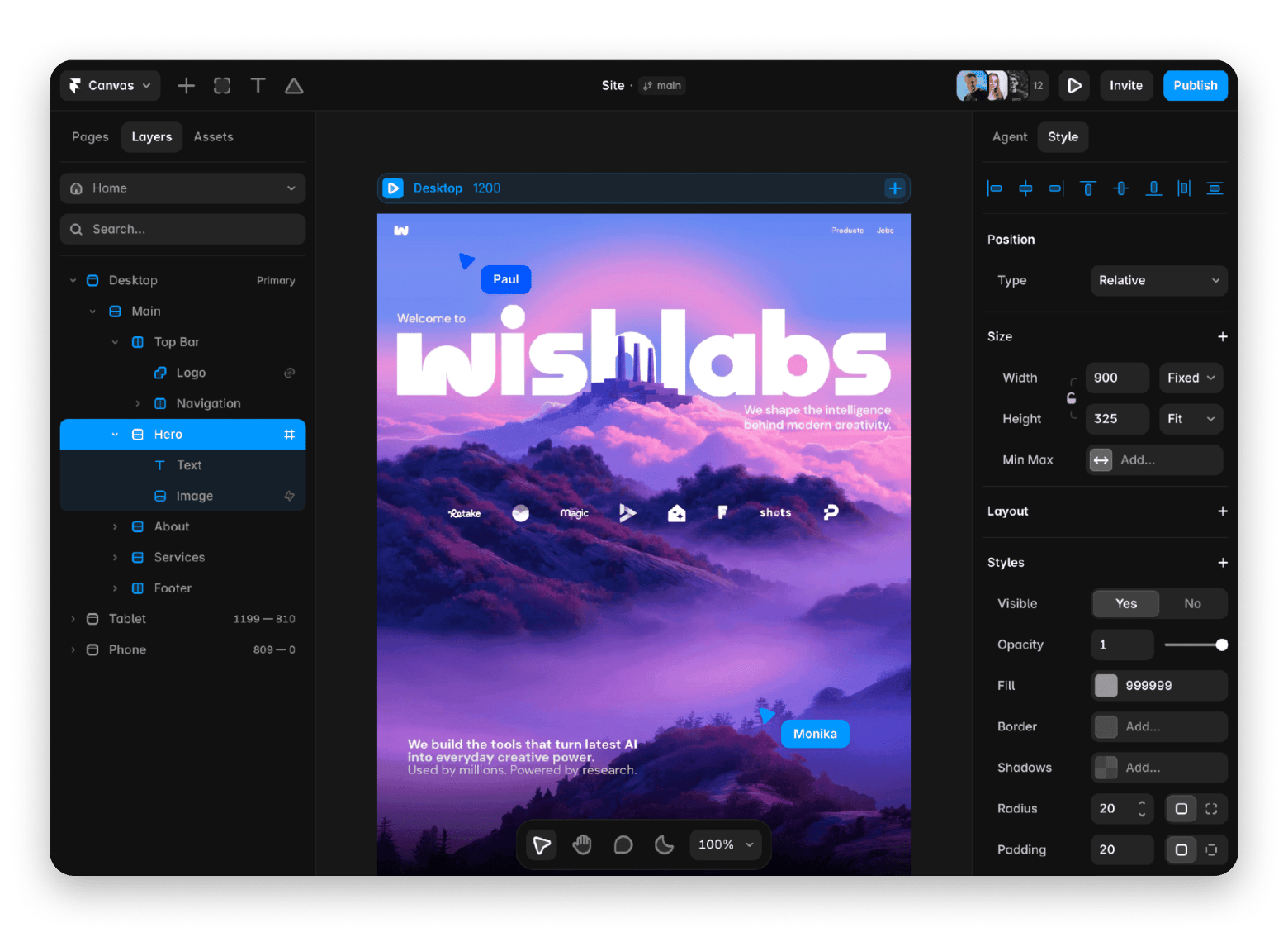 Framer interface