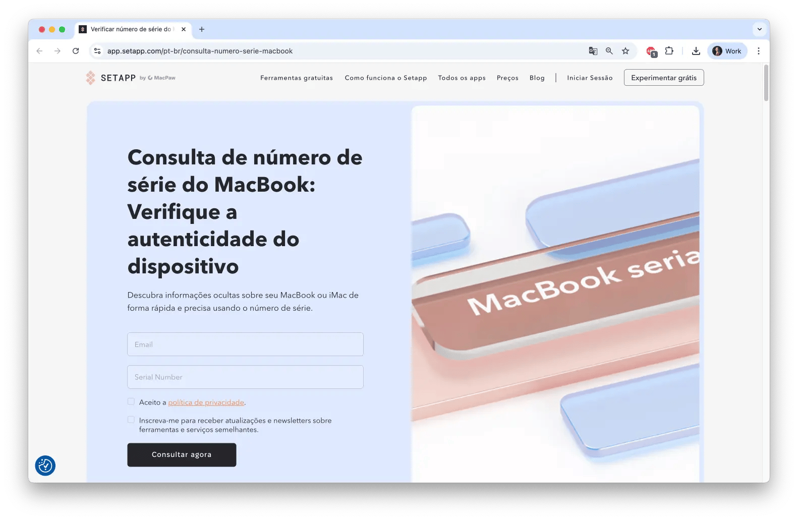 free tool consulta de número de série do macbook