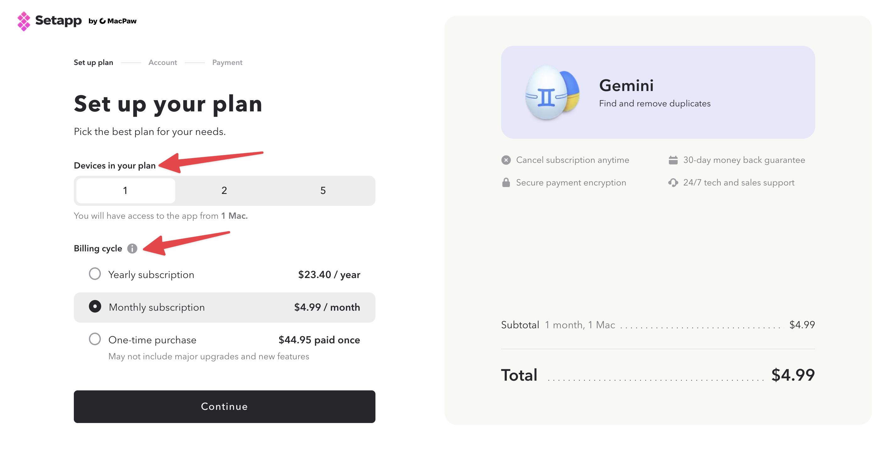 Setting up pricing plan for Gemini at Setapp Marketplace, a platform for buying apps separately or subscribing to over 250+ apps for macOS, iOS, and web. Setting up pricing plan for Gemini at Setapp Marketplace, a platform for buying apps separately or subscribing to over 250+ apps for macOS, iOS, and web.