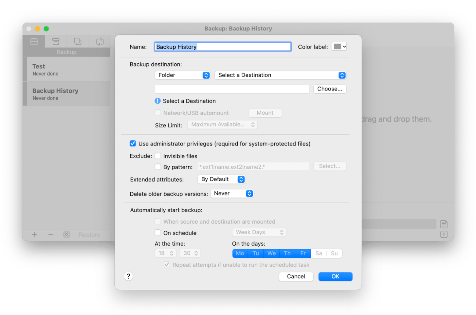 The interface of Get Backup Pro, a Mac backup app available on Setapp