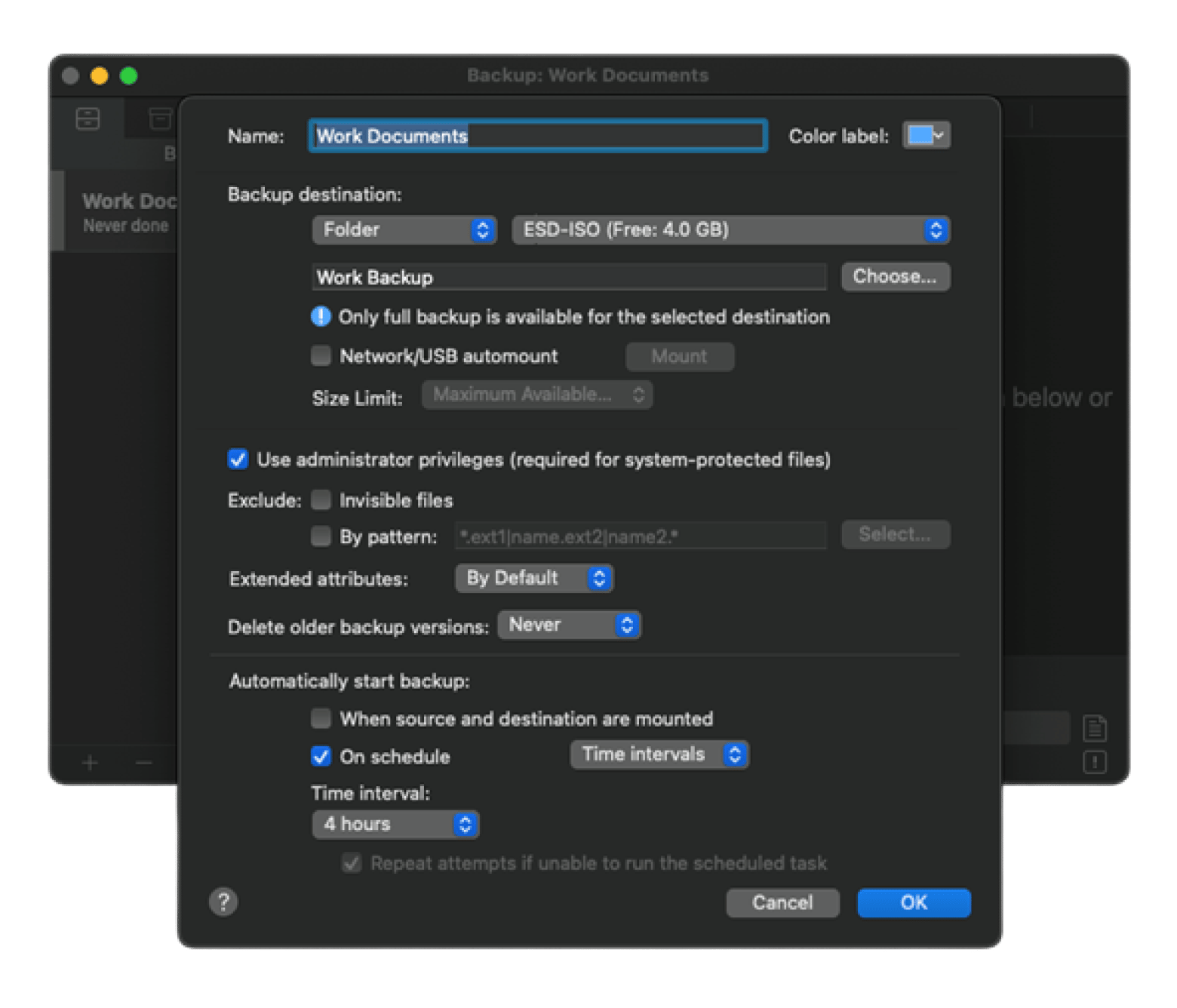 Initializing backup on Get Backup Pro, a backup tool available on Setapp.