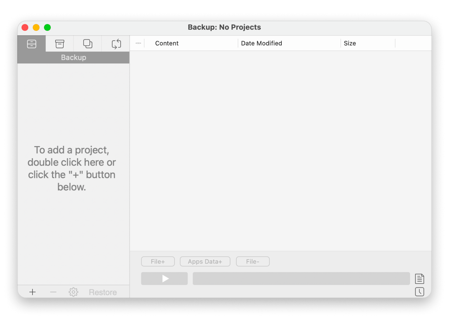 The dashboard of Get Backup Pro, a backup app available on Setapp