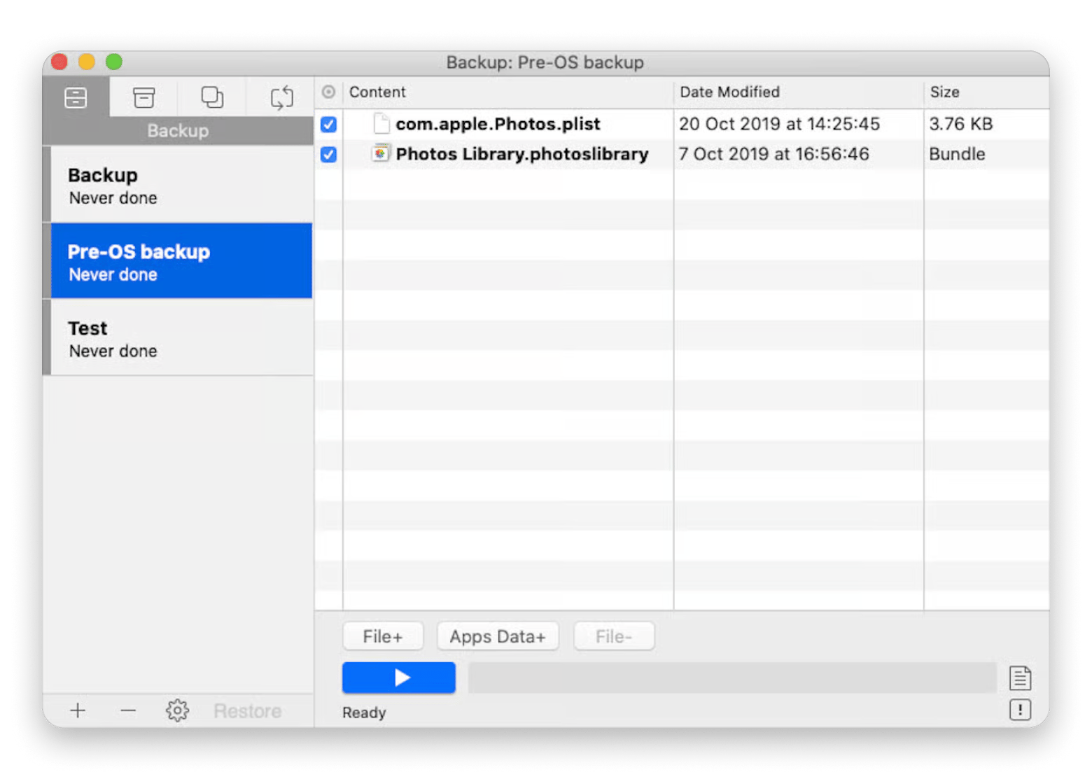 Backup dashboard of Get Backup Pro, a Mac backup app available on Setapp