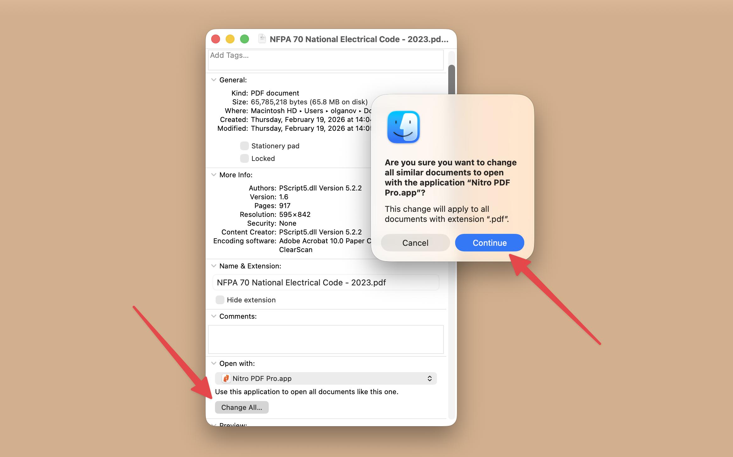 Setting a default app for opening a file (Get Info > Change All) Setting a default app for opening a file (Get Info > Change All)