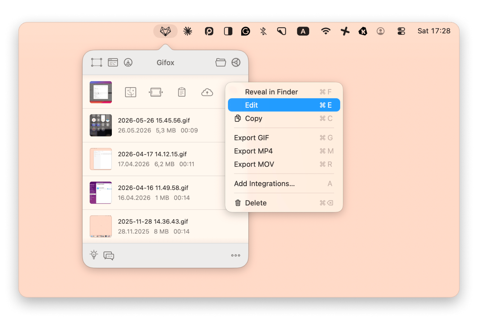 Defining a recording area in Gifox, a GIF maker available on Setapp