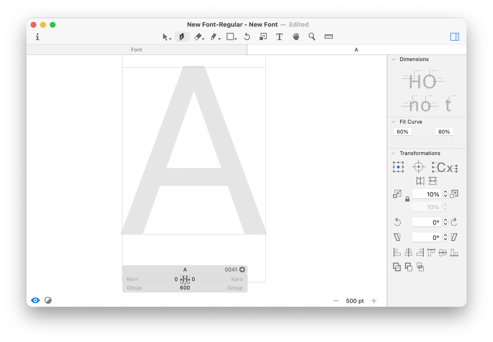 glyphs mini create font mac