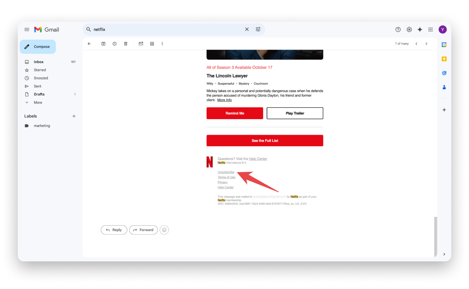 unsubscribe links in Gmail