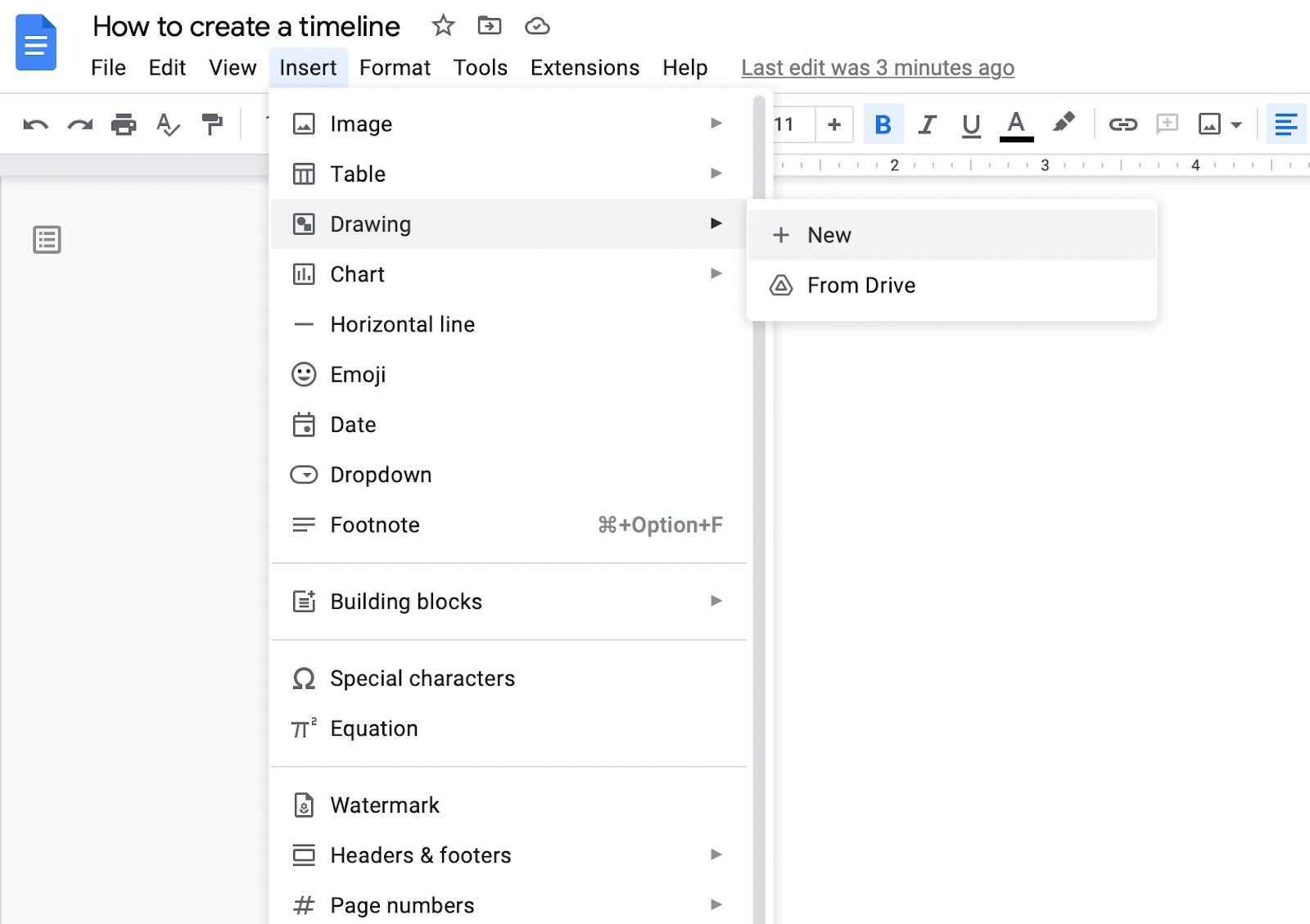 google docs timeline