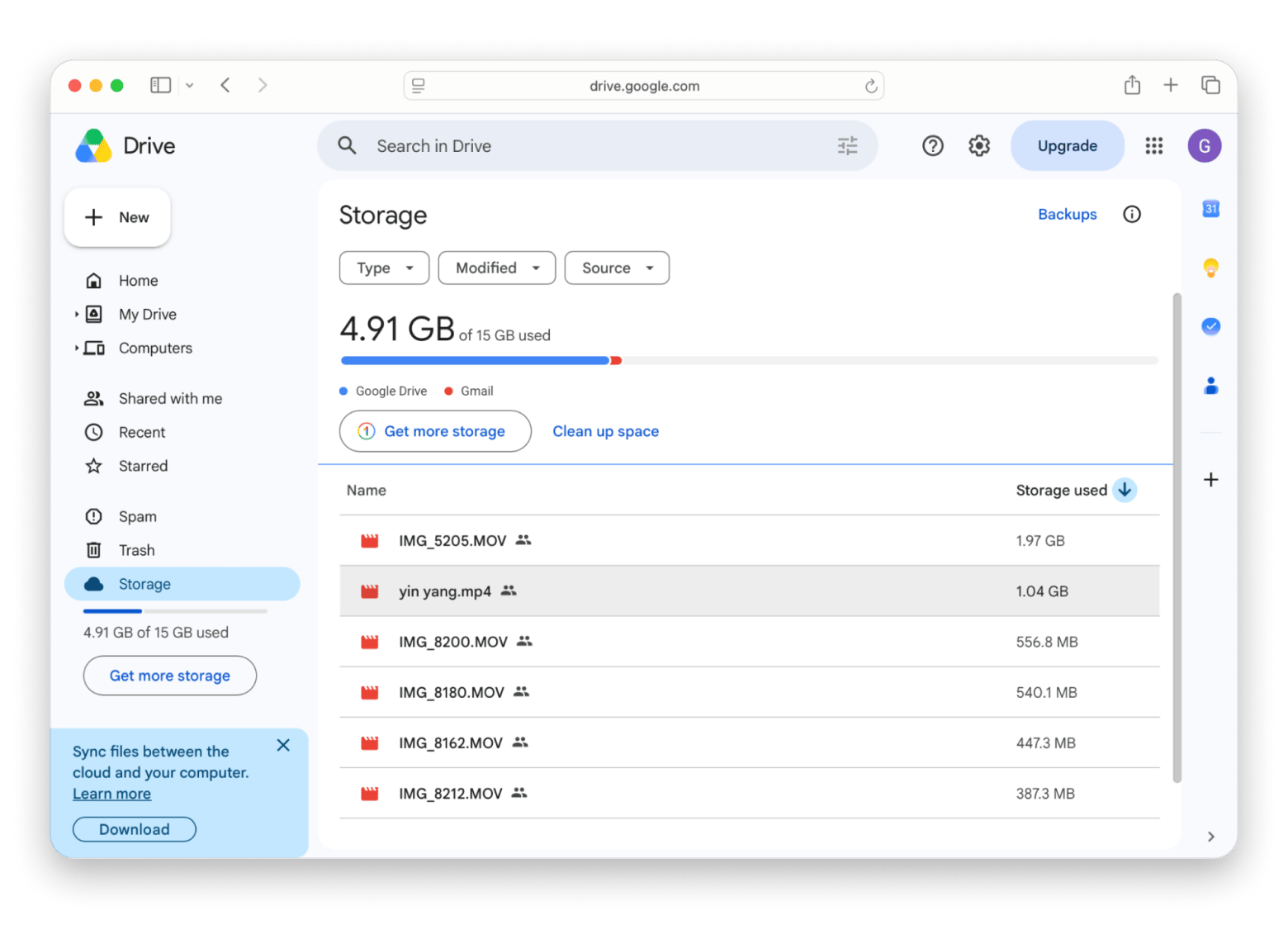 Backing up desktop Google Drive on Mac