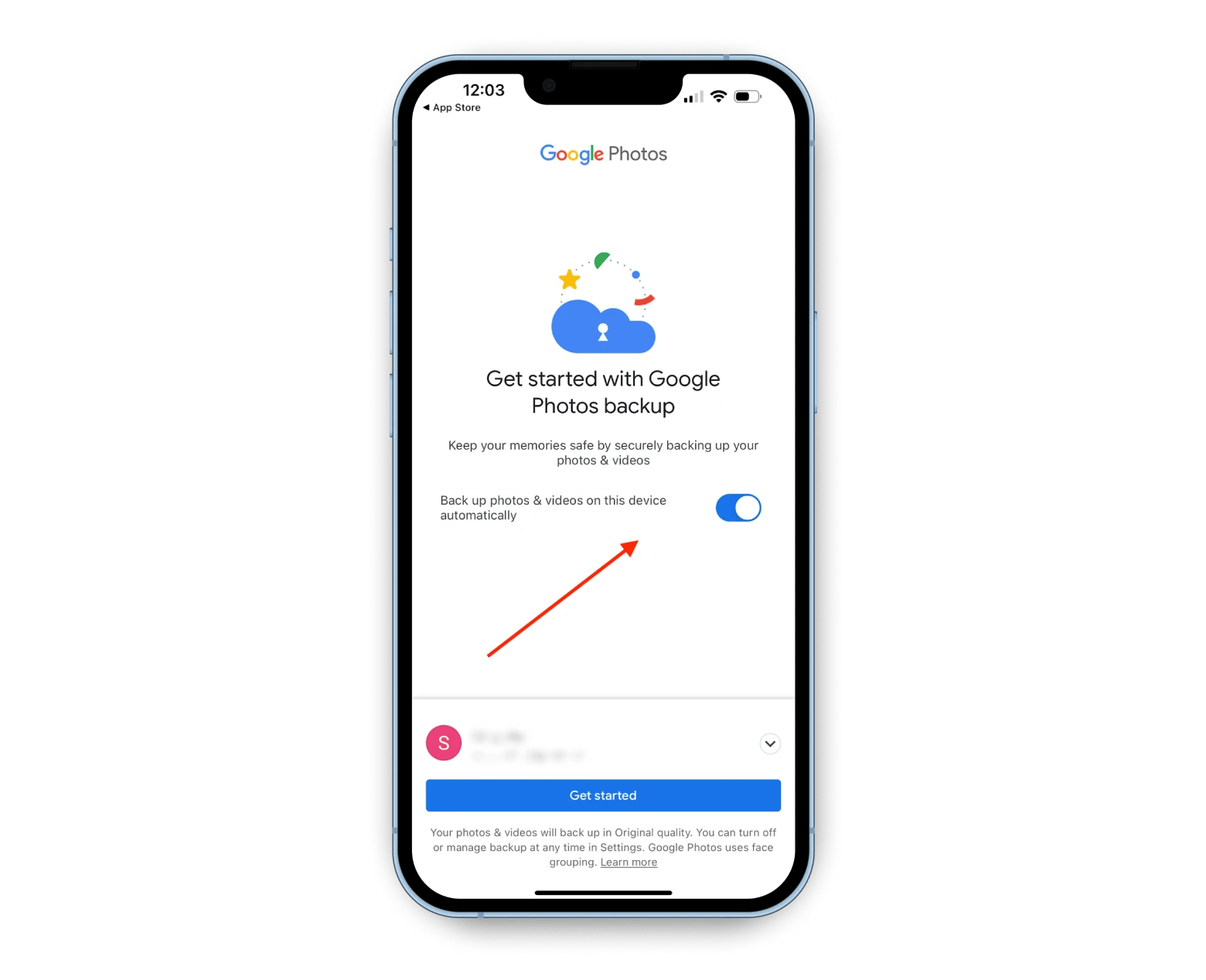 Google Photos automatically backup