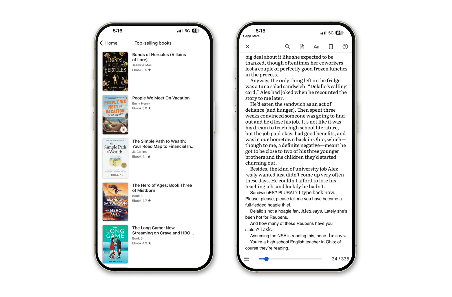 Google Play reading app