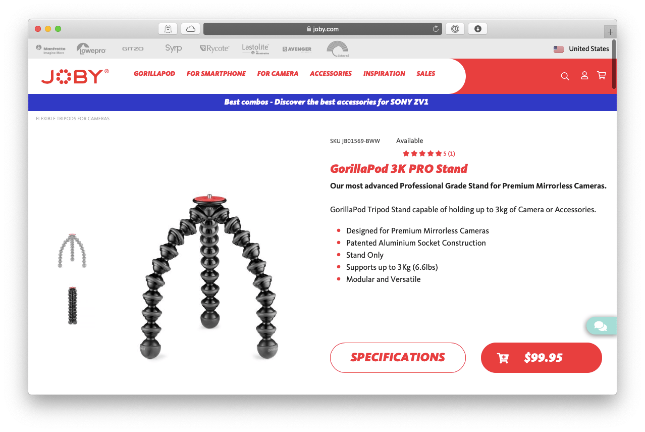 GorillaPod stand DSLR Mac