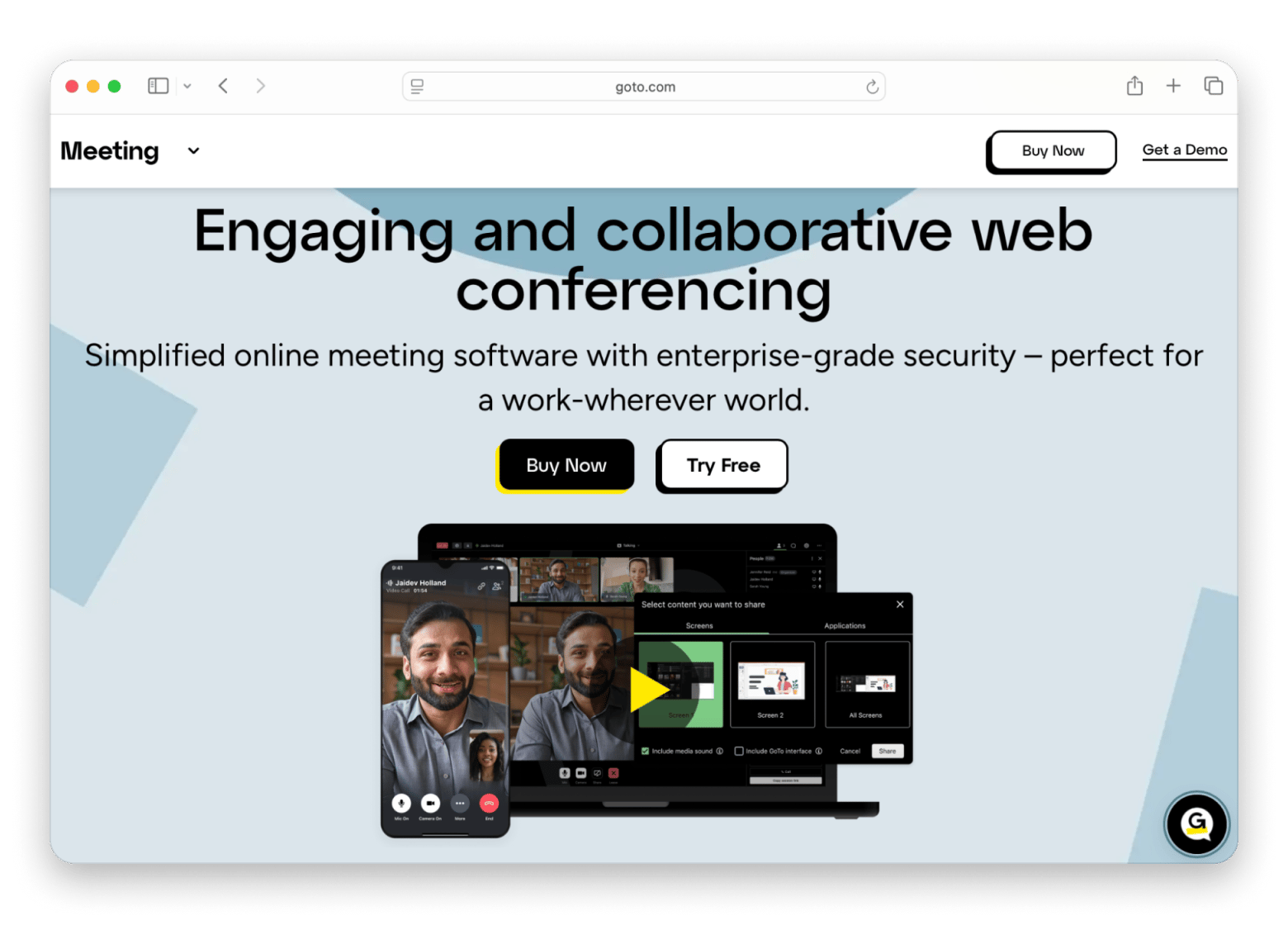 GoToMeeting website