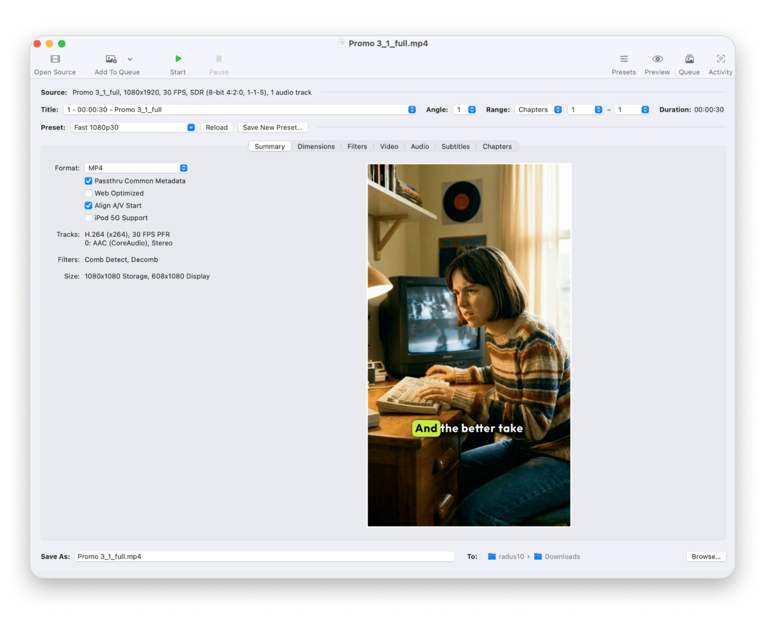 HandBrake: Best free app for manual compression control