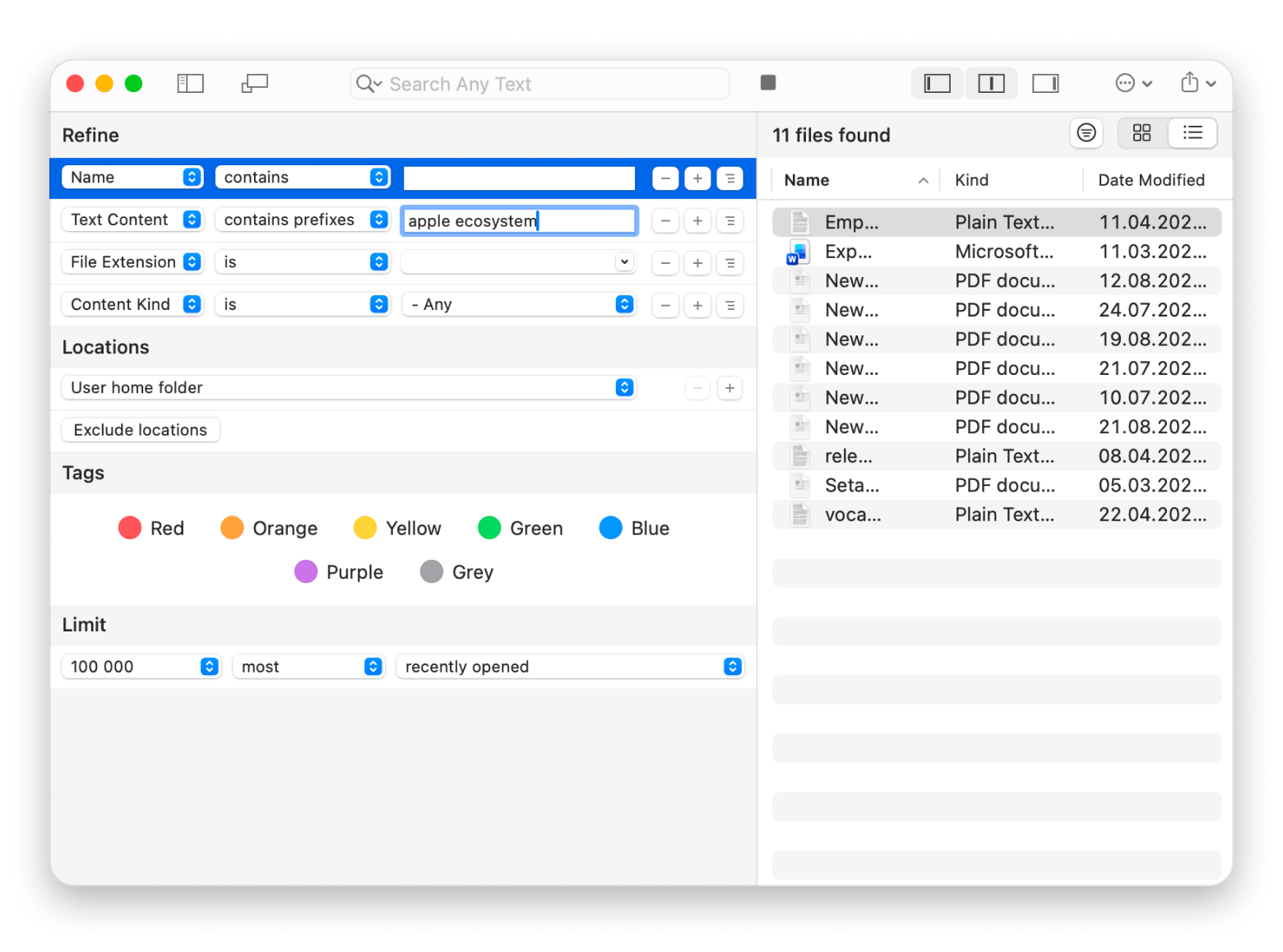 The interface of HoudahSpot, a file search app available on Setapp.