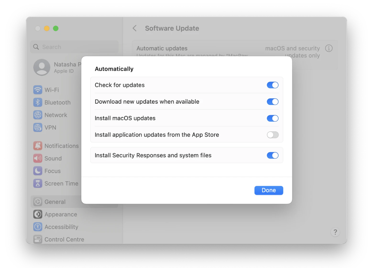 Automatic Updates on macOS Ventura