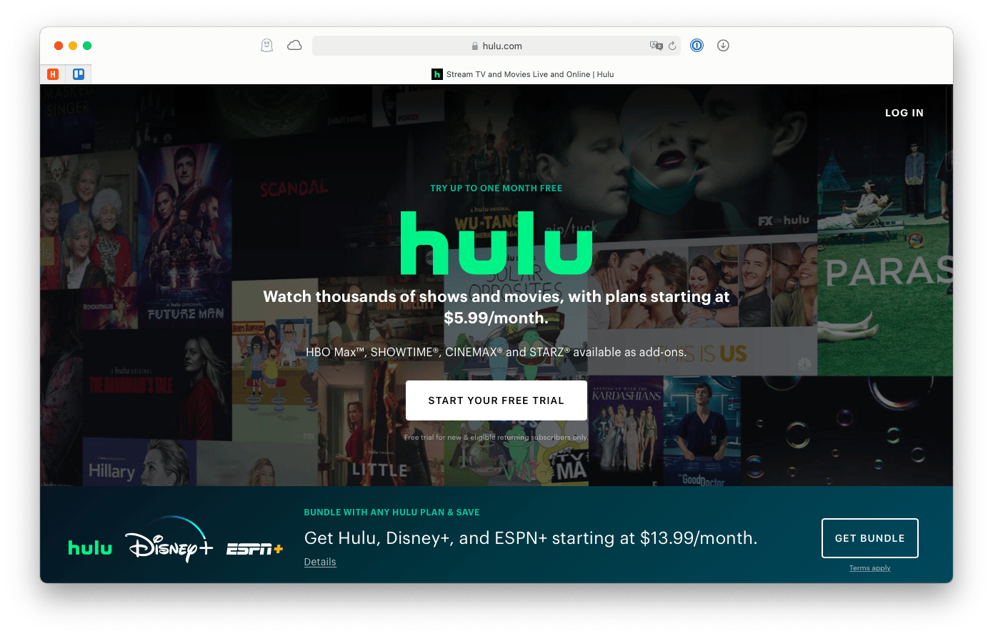 Hulu website