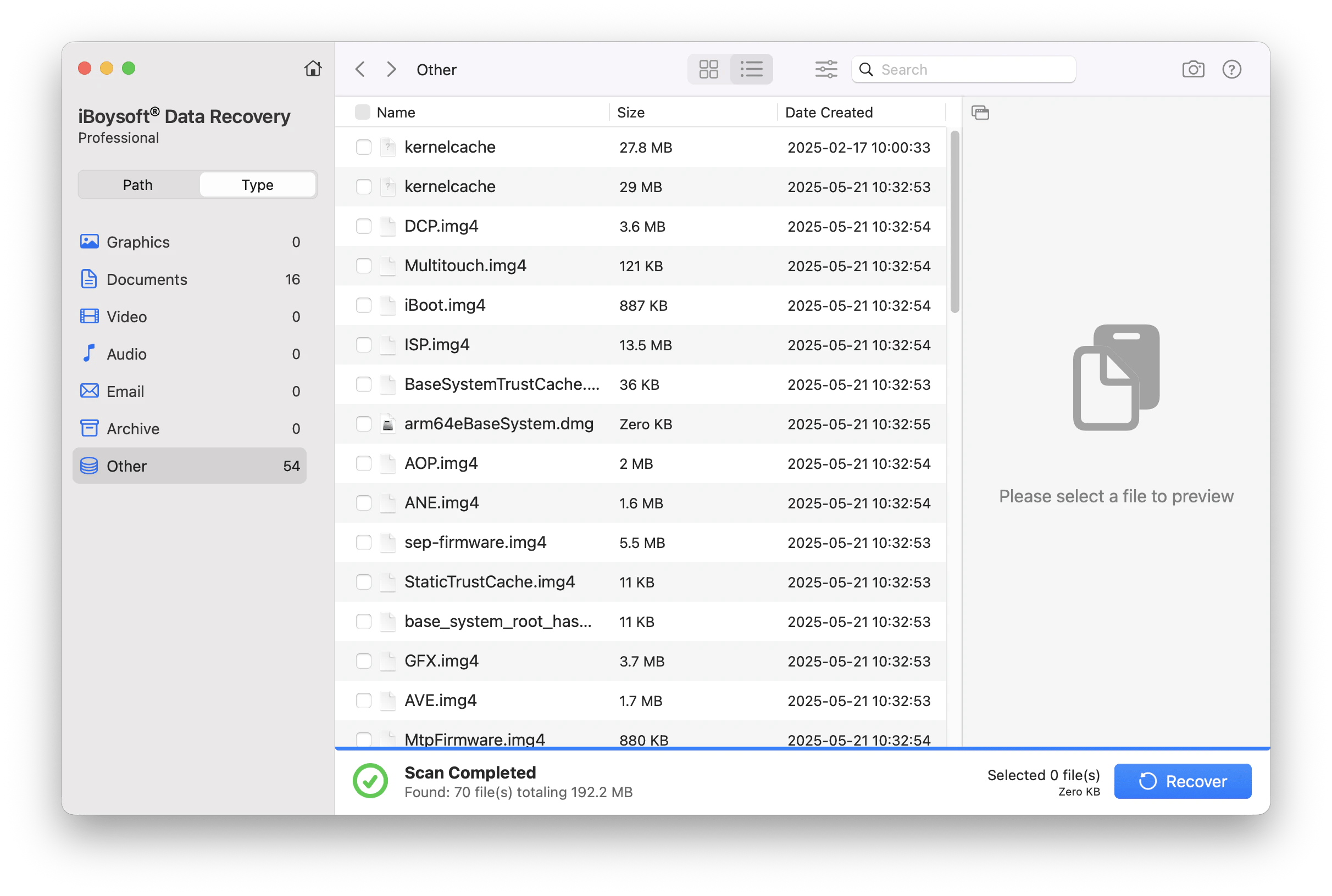 The recovery scan results of iBoysoft Data Recovery, a file restoration tool available on Setapp.