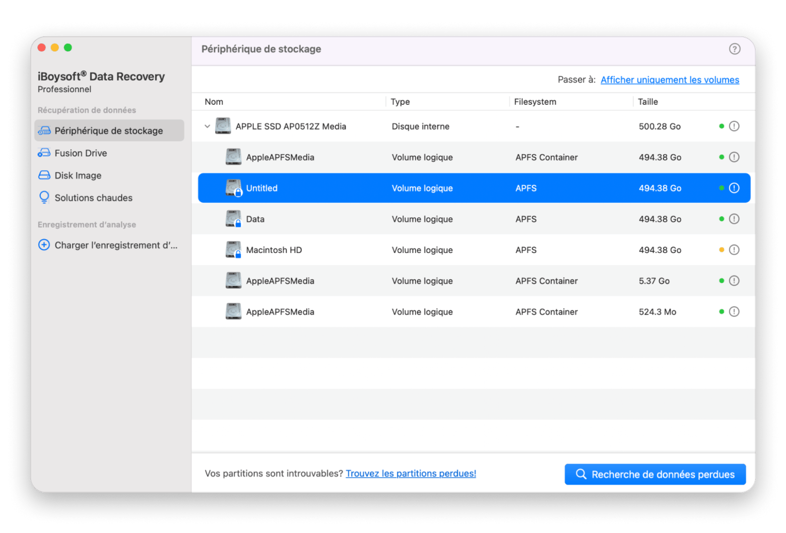 L'interface d'iBoysoft Data Recovery recherchant des fichiers perdus après une réinitialisation, une app disponible sur Setapp L'interface d'iBoysoft Data Recovery recherchant des fichiers perdus après une réinitialisation, une app disponible sur Setapp