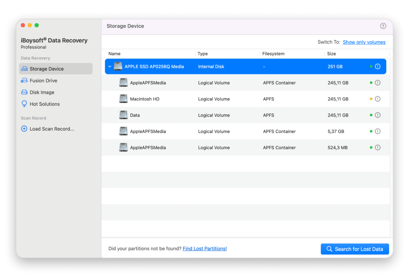 The interface of iBoysoft Data Recovery, a data recovery tool that's available on Setapp The interface of iBoysoft Data Recovery, a data recovery tool that's available on Setapp