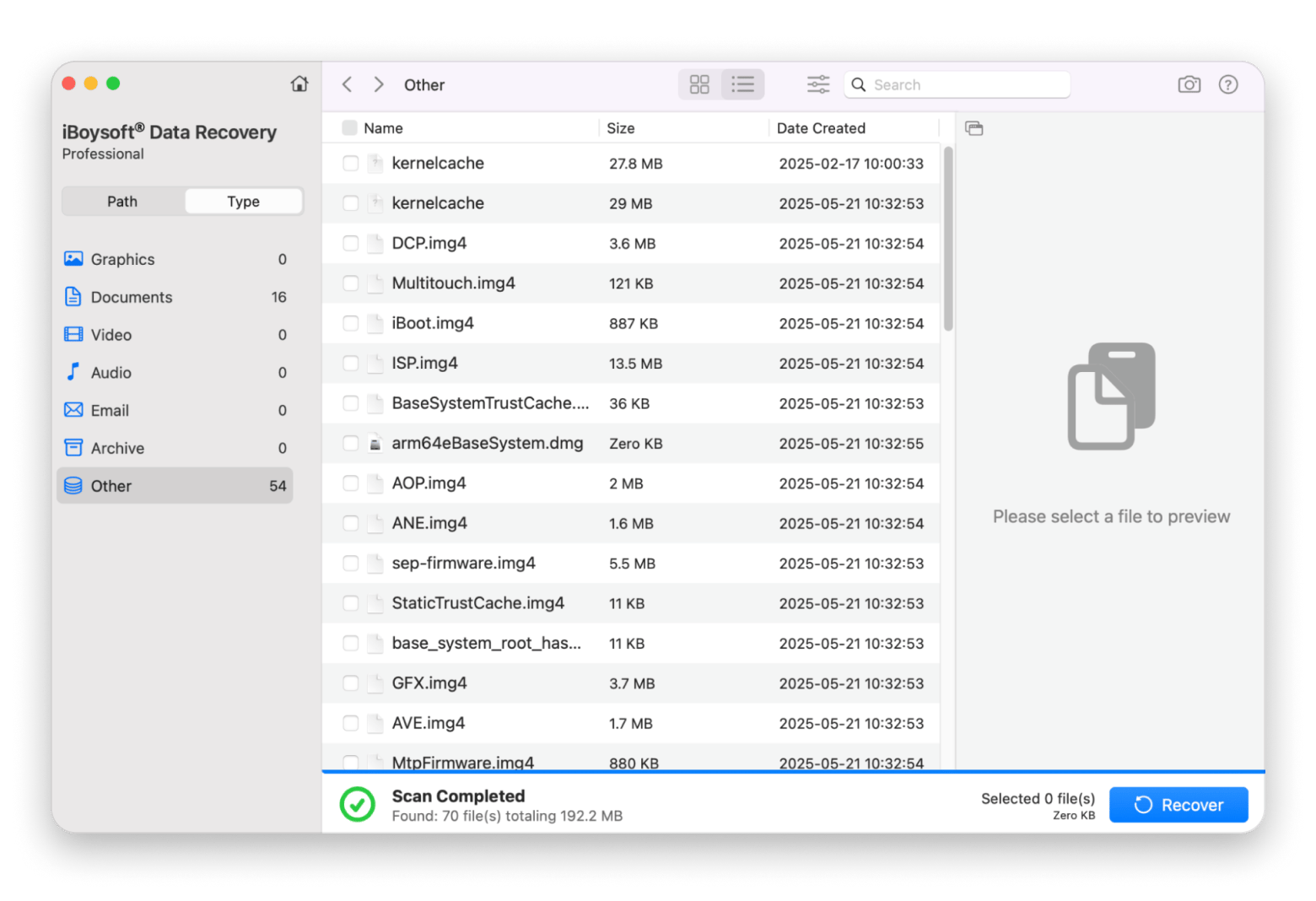 The scan results of iBoysoft Data Recovery, a Mac data recovery app that is available on Setapp