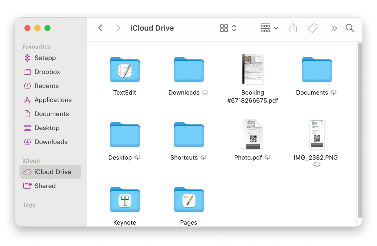 iCloud drive settings on Mac 