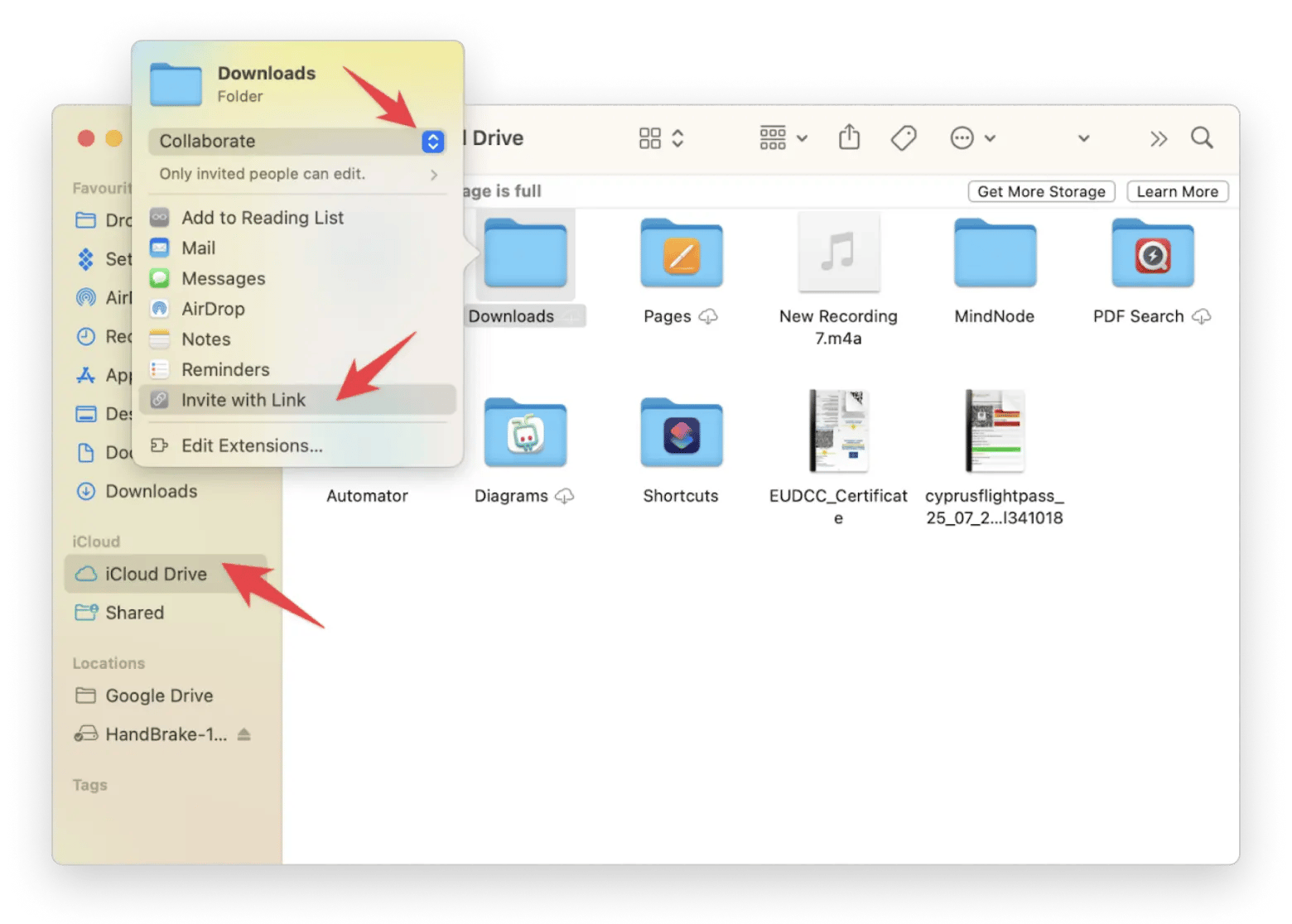 set up file sharing on Mac via iCloud