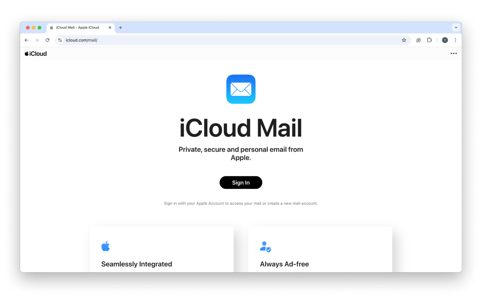 iCloud mail web