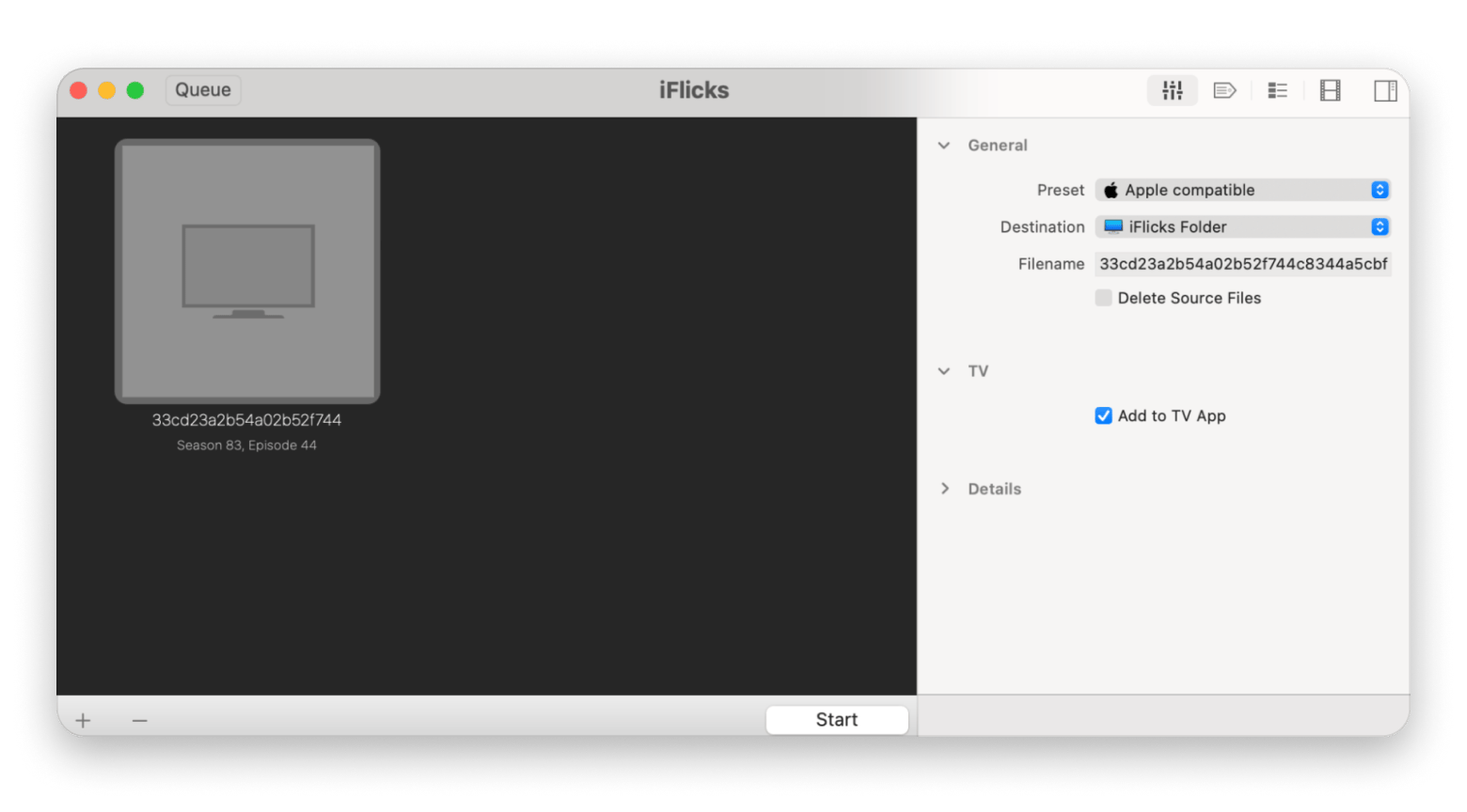 Metadata lookup and Apple TV app sync in iFlicks, available on Setapp
