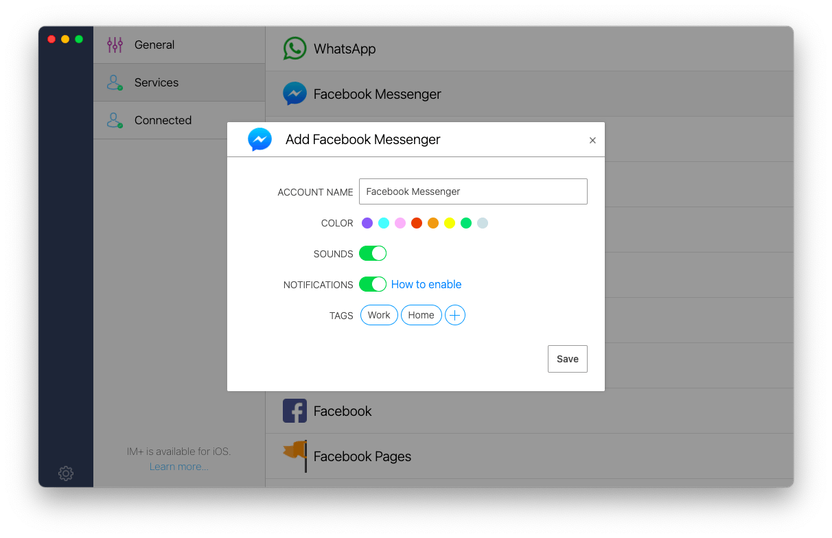 im plus facebook messenger mac