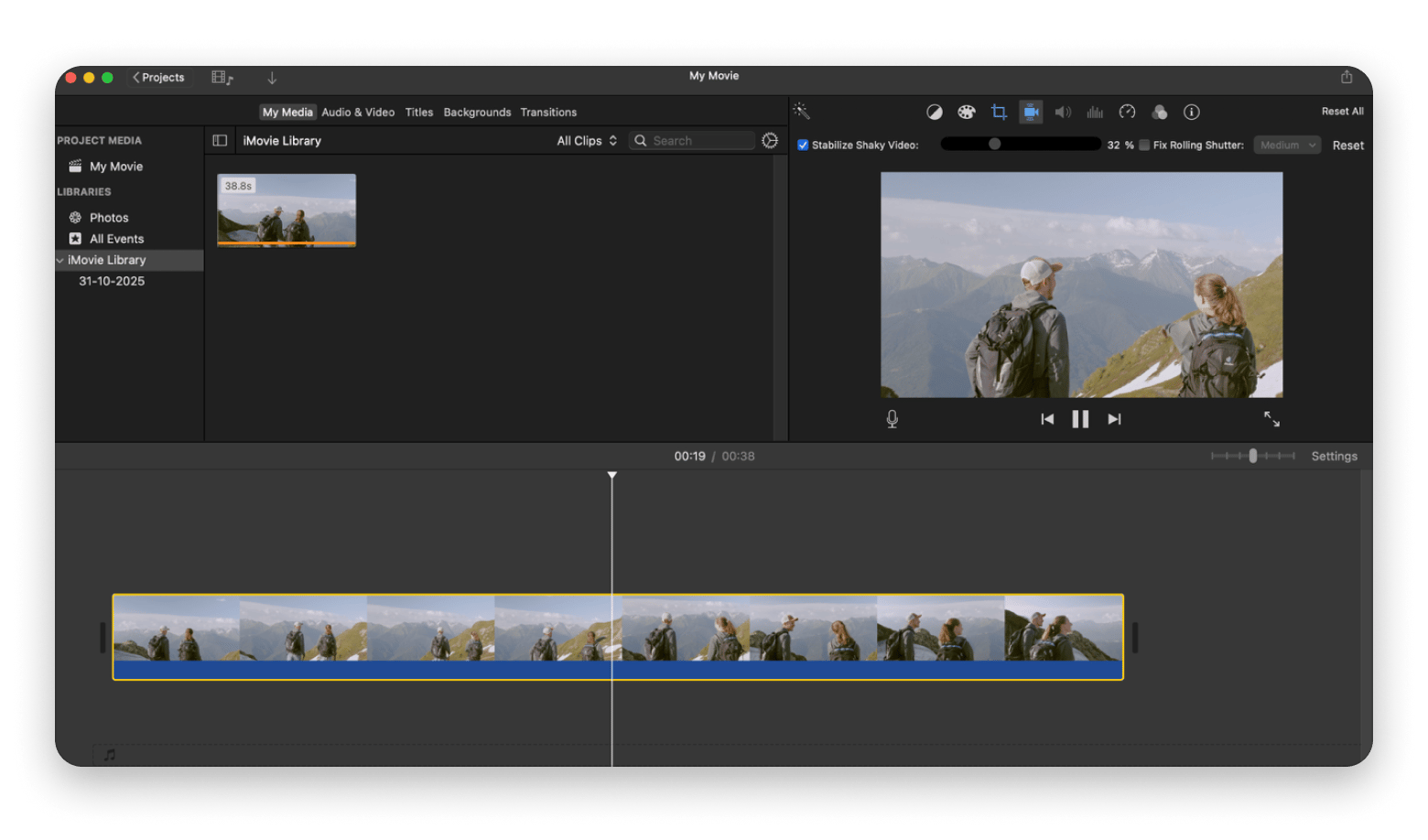 iMovie video stabilizer feature iMovie video stabilizer feature