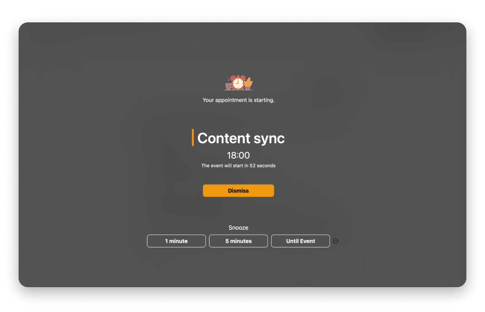 In Your Face showing a meeting reminder, available on Setapp