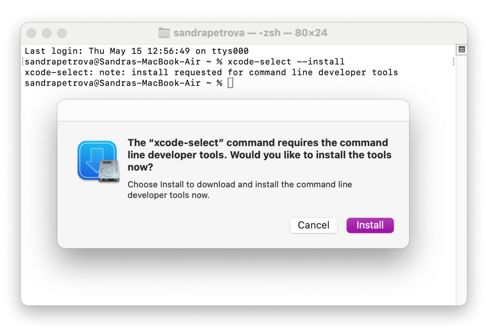 Install command line Xcode