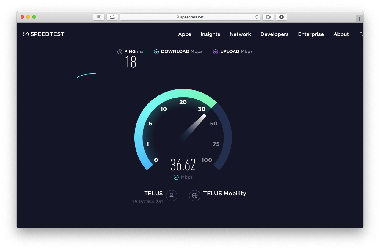 Internet speed test result Internet speed test result