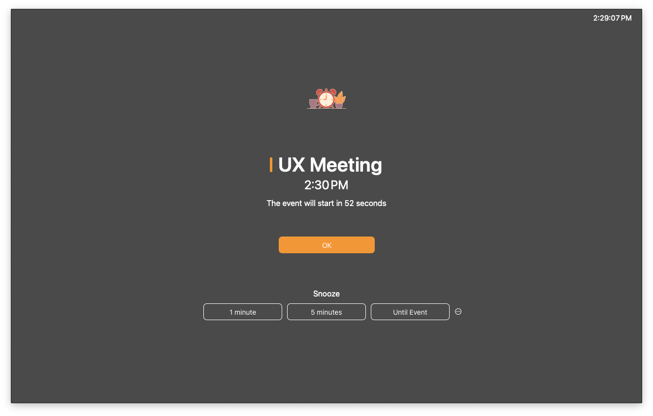 The interface of In Your Face, a reminder app that's available on Setapp The interface of In Your Face, a reminder app that's available on Setapp