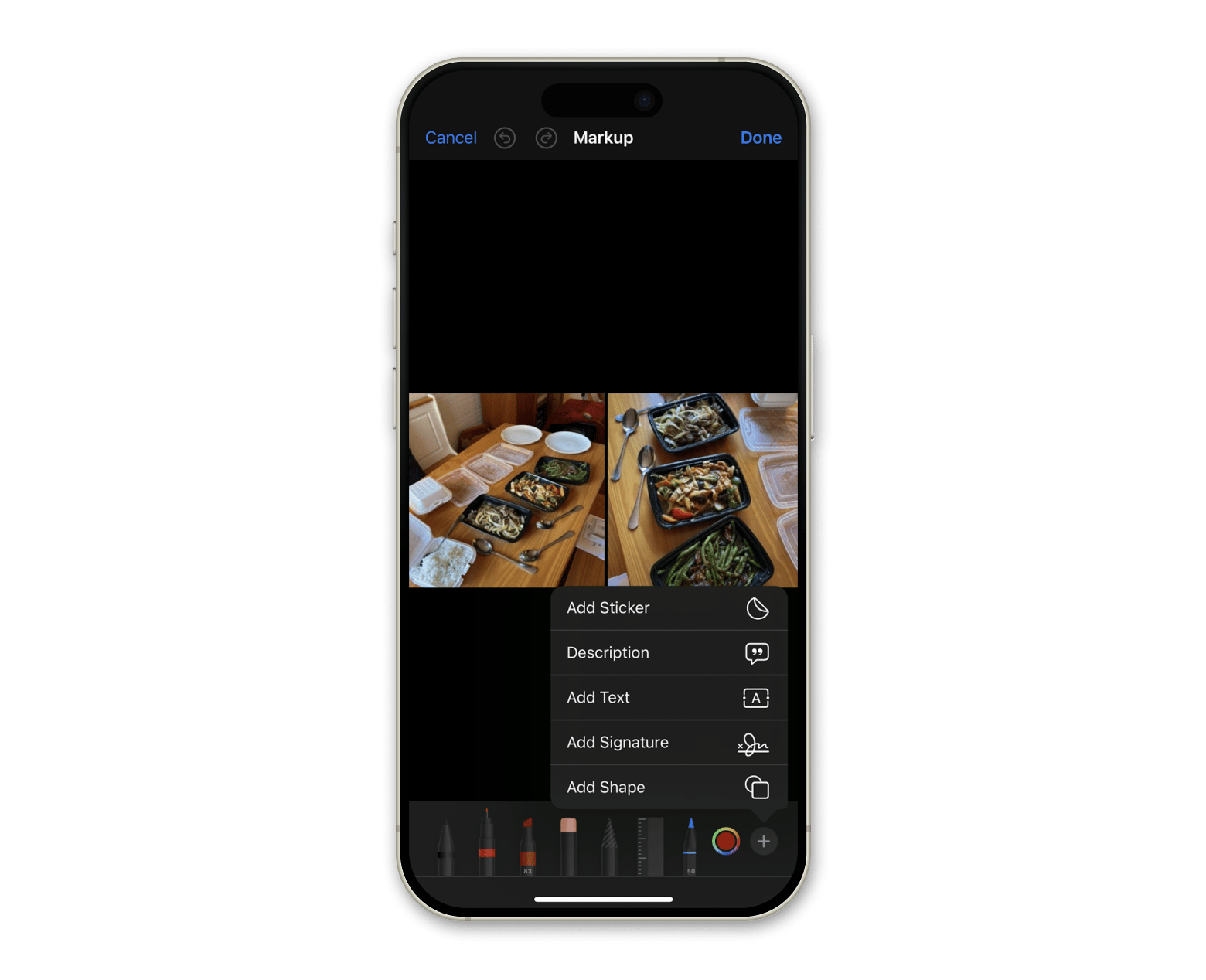 ios markup photo editing tool