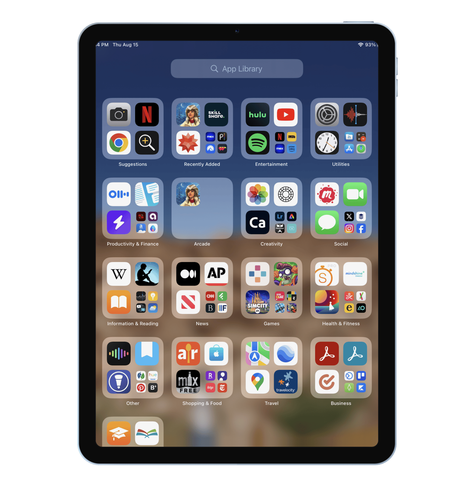 App Library on iPad